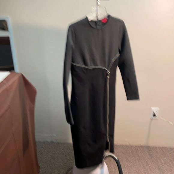 G I L L  dark charcoal grey thermal knit dress - Picture 1 of 6